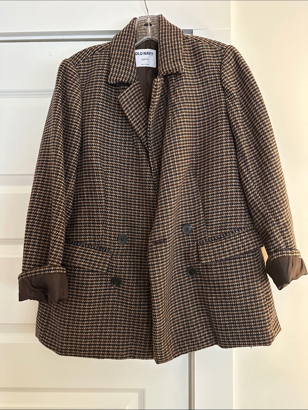 Old Navy Brown Houndstooth Blazer